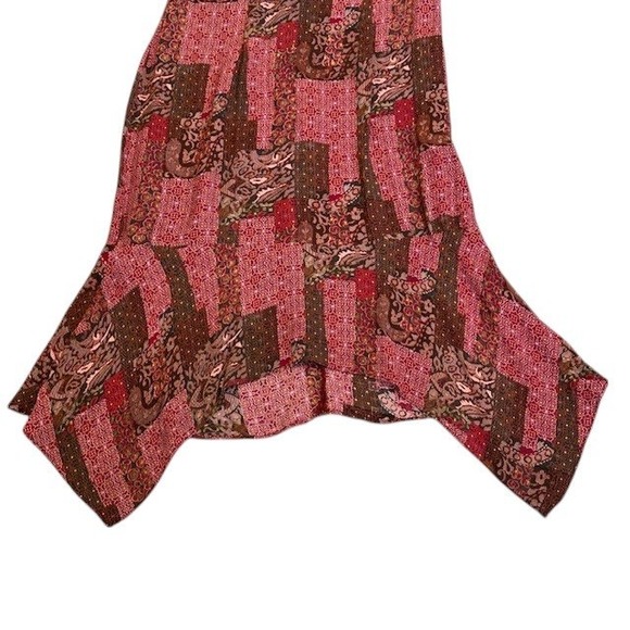 Scarlett Midi Dress Paisley Print Y2K Sleeveles Sundress Red Brown Sz 7/8 - Picture 6 of 13